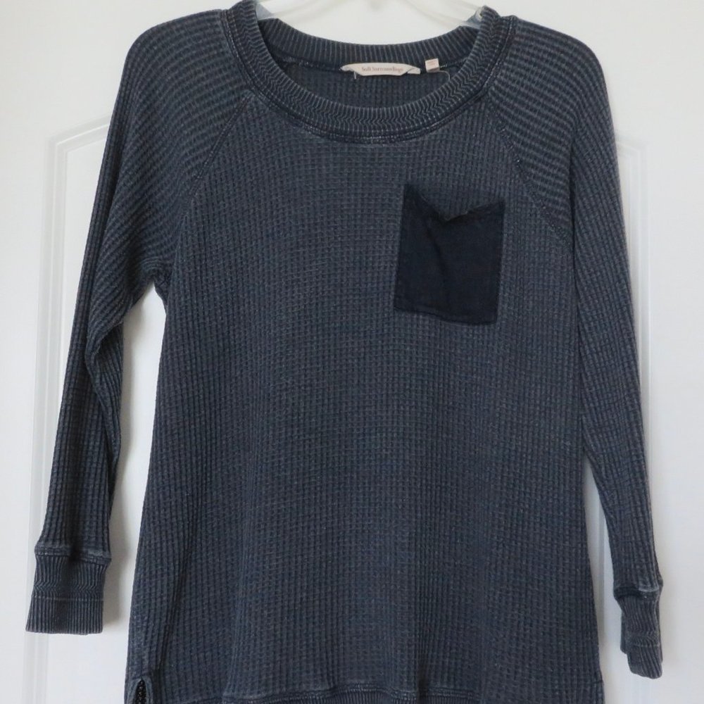 Soft Surroundings Waffle Shirt Nautical Blue - PXS